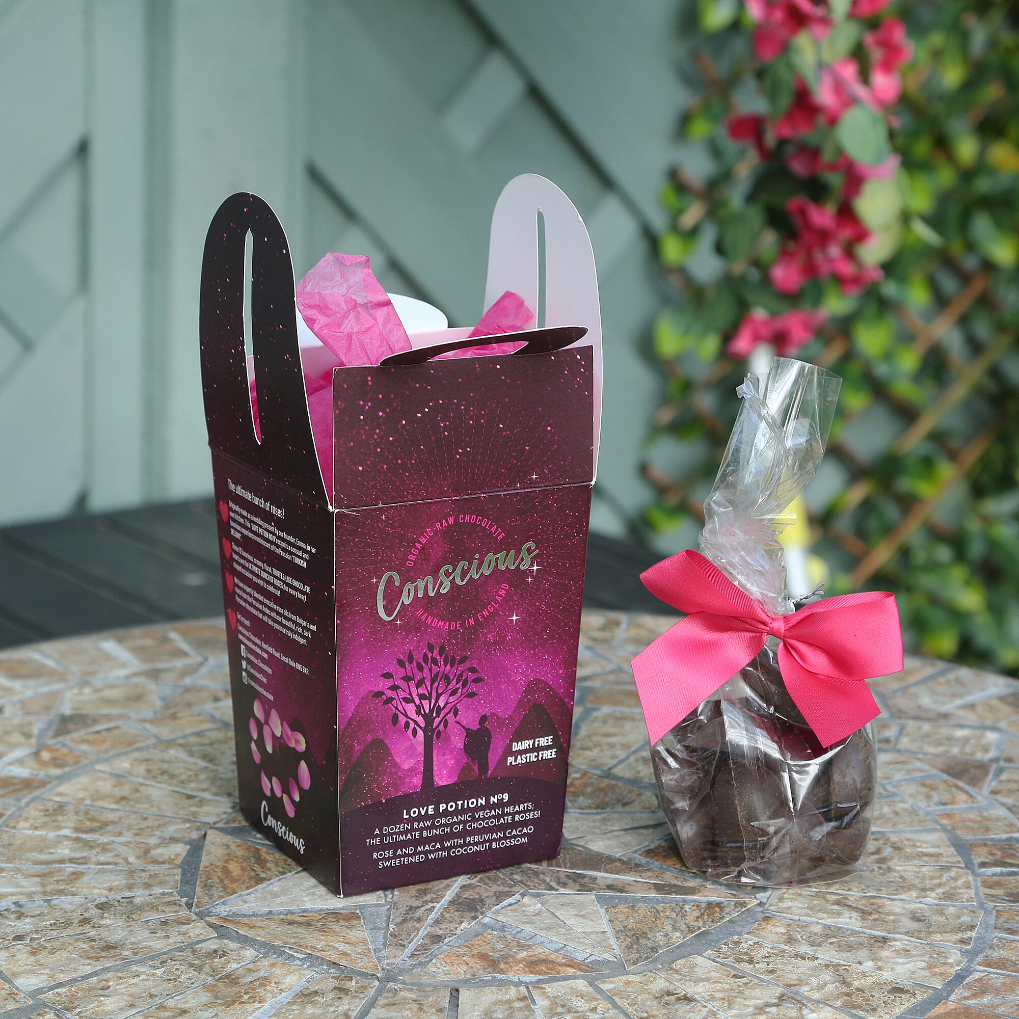 The Raw Chocolate Company Love Potion Organic Raw Chocolate Hearts Gift Box. 180 grams