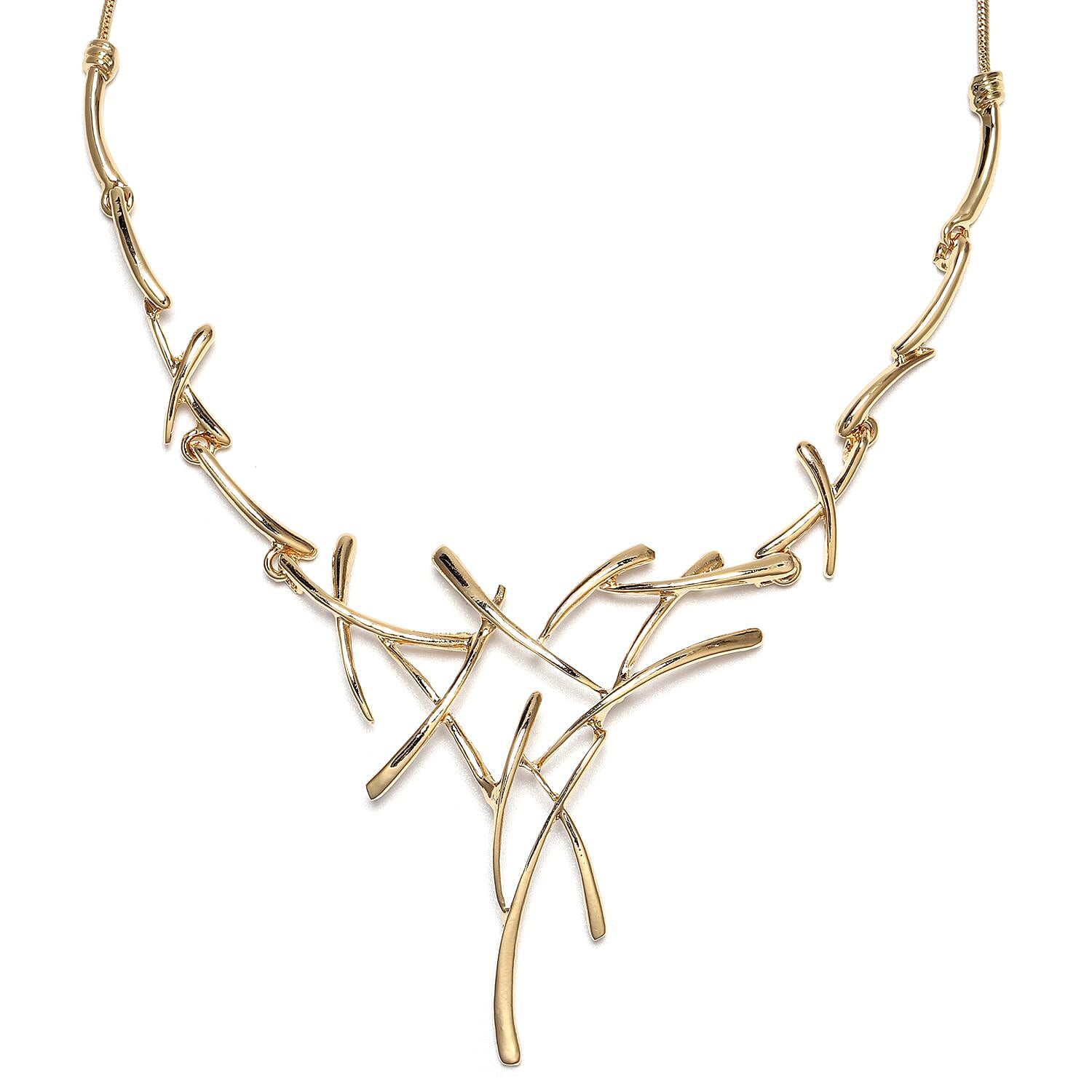 Designer Inspired Bird Nest Necklace (Size - 18) in Gold Plated