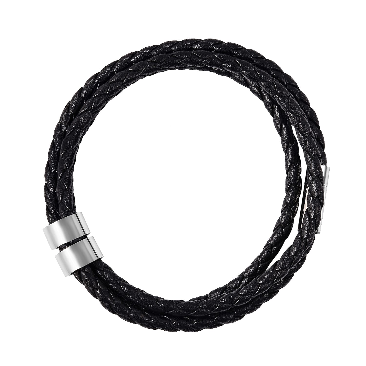 (Size - 7) Bracelet Pure White Stainless Steel  Mix Metal