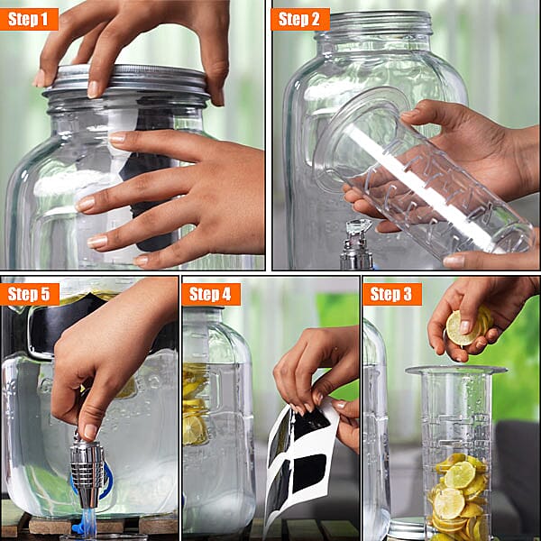 Glass Drinks Dispenser (Capacity 5 Liters)