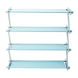 Durable and Portable Z-shaped Shoe Rack in Blue (Size 46x16x46 Cm)
