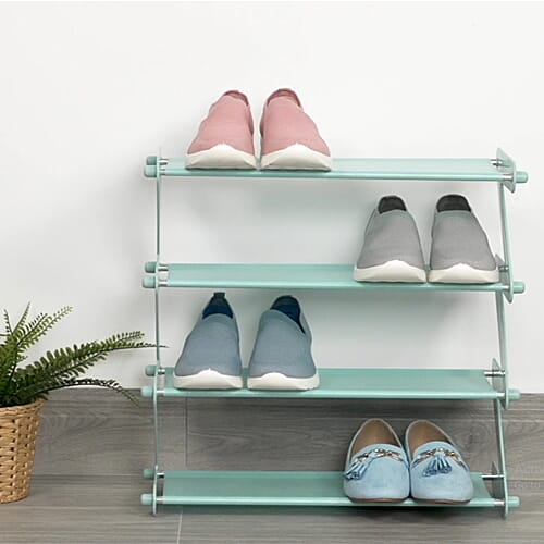 Durable and Portable Z-shaped Shoe Rack in Blue (Size 46x16x46 Cm)