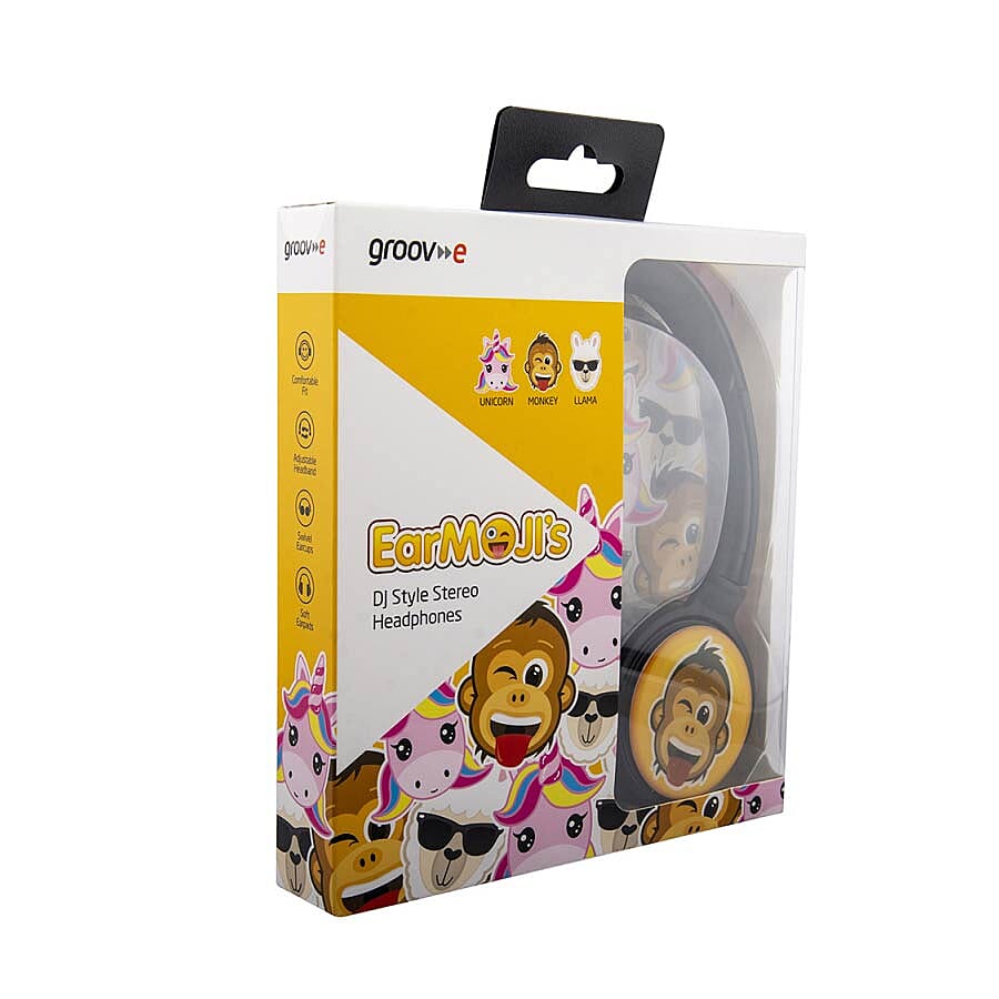 Groov-e EarMOJIs Stereo Headphones - Cheeky Monkey