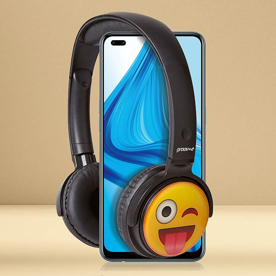 Groov-e EarMOJIs Stereo Headphones - Cheeky Face