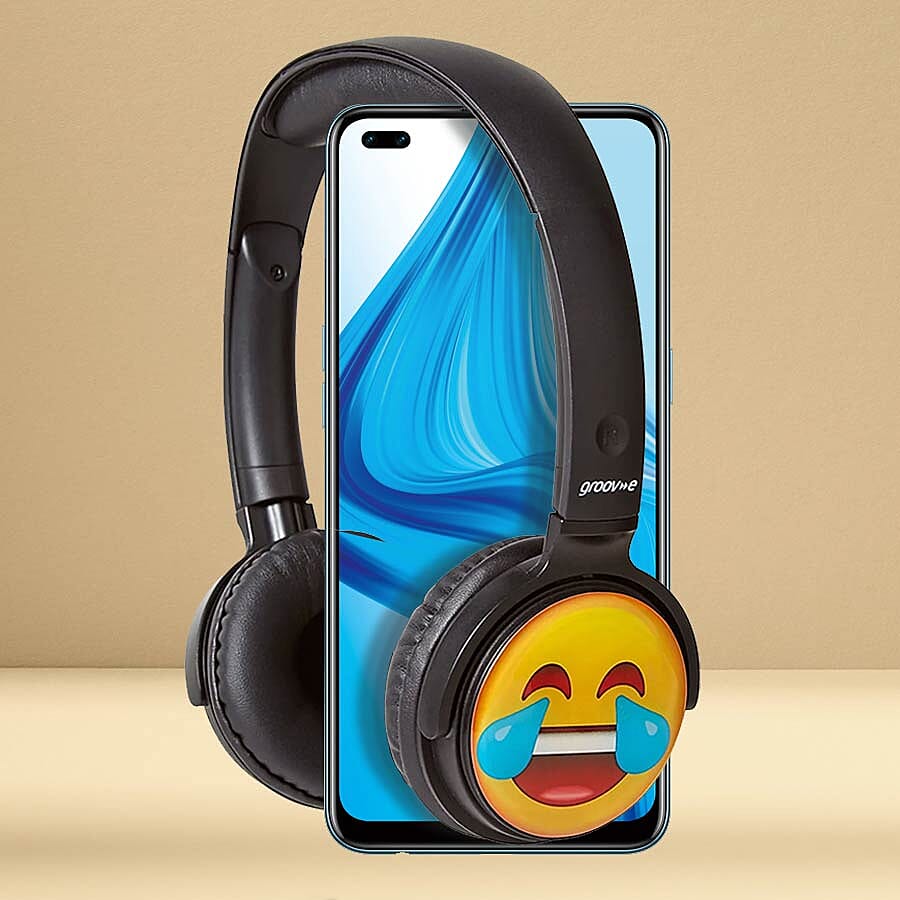 Groov-e EarMOJIs Stereo Headphones - Laughing Face