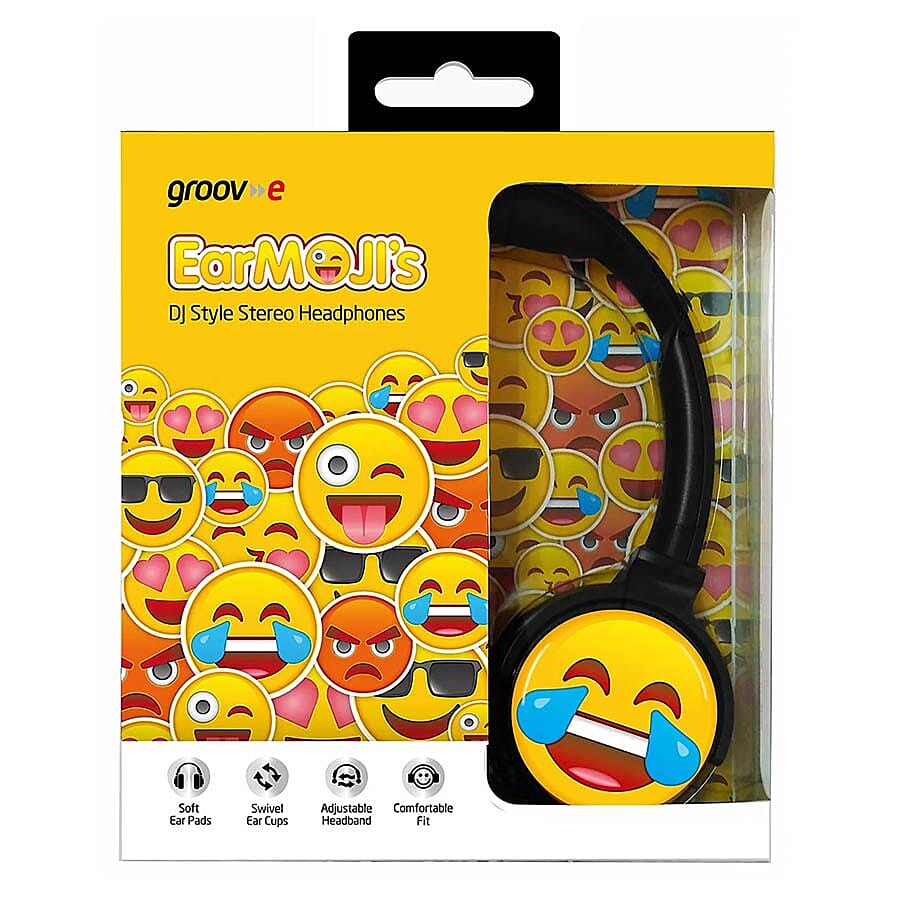 Groov-e EarMOJIs Stereo Headphones - Laughing Face