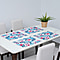 Set of 4 - Waterproof Floral Pattern Kitchen Placemat (Size:41x29Cm) - Sky Blue and Multi