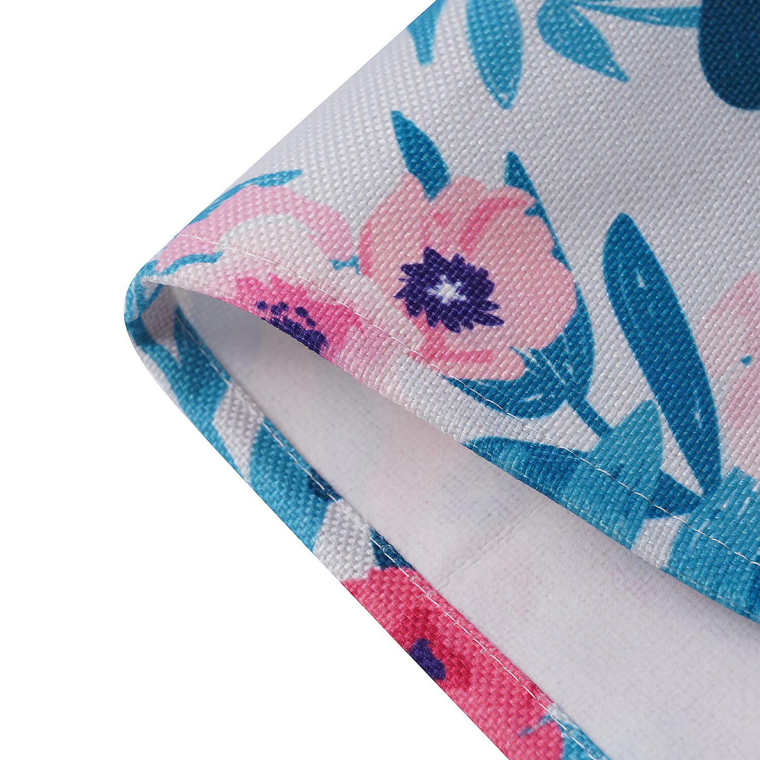 Set of 4 - Waterproof Floral Pattern Kitchen Placemat (Size:41x29Cm) - Sky Blue and Multi