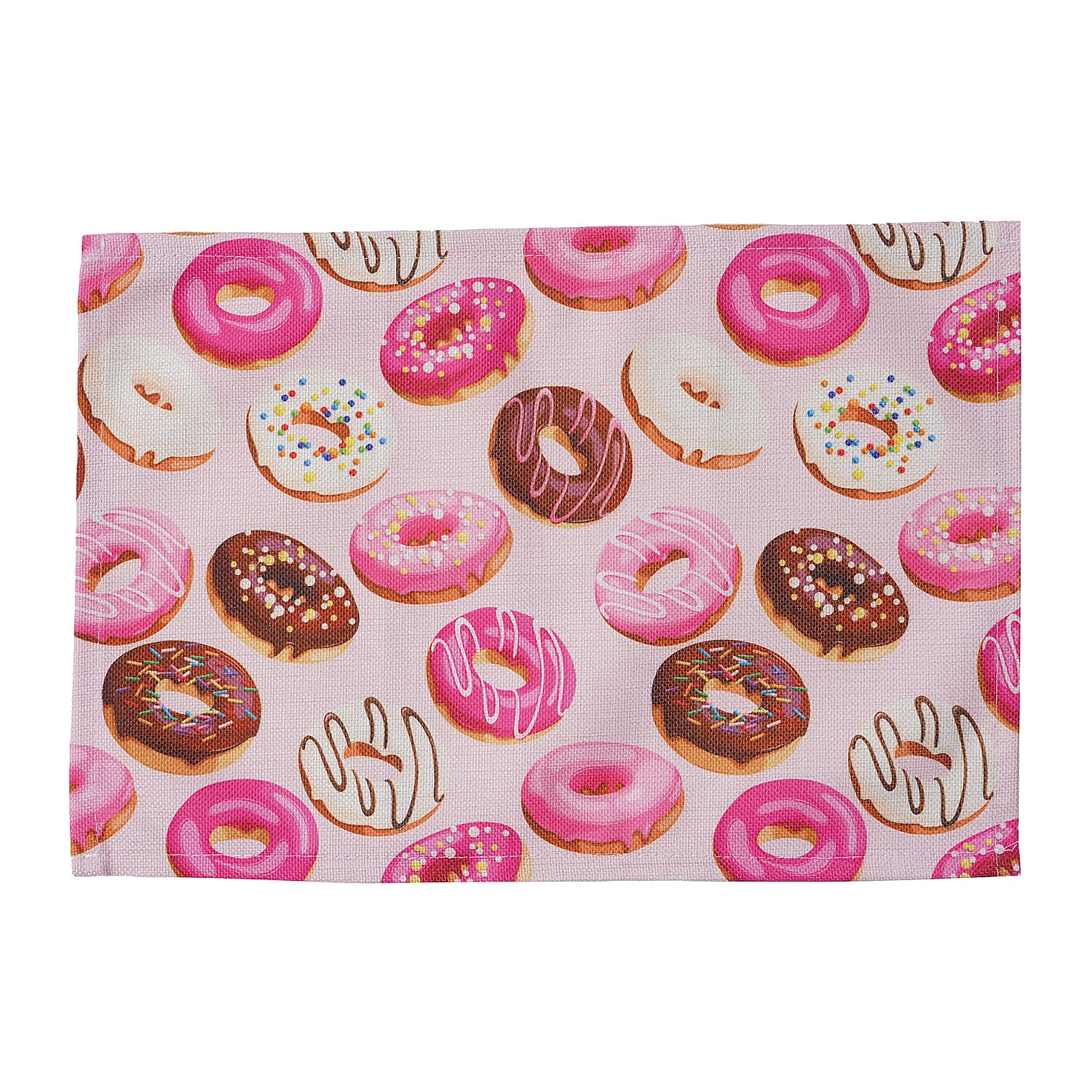 Set of 4 - Waterproof Donut Ring Pattern Kitchen Placemat (Size 41x29Cm) - Pink