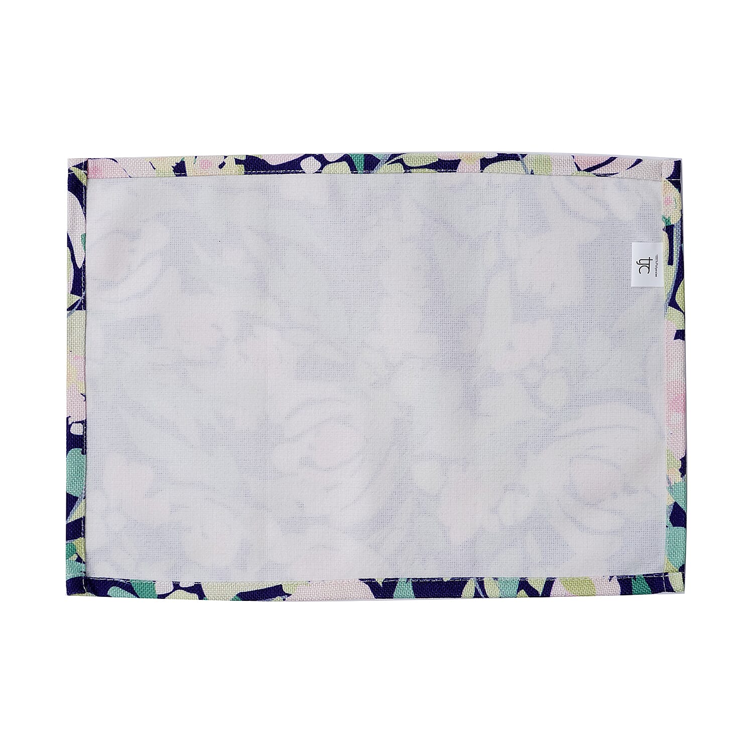 Set of 4 - Waterproof Floral Pattern Kitchen Placemat (Size 41x29Cm) - Navy and Multi