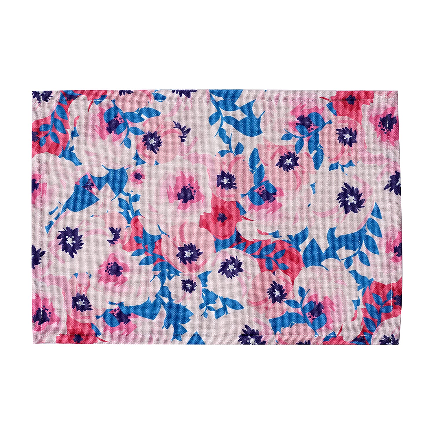 Set of 4 - Waterproof Floral Pattern Kitchen Placemat (Size 41x29Cm) - Pink and Multi