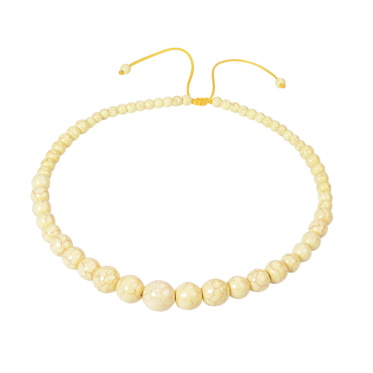 Yellow Howlite Beaded Necklace (Size 18-25) 279.00 Ct.