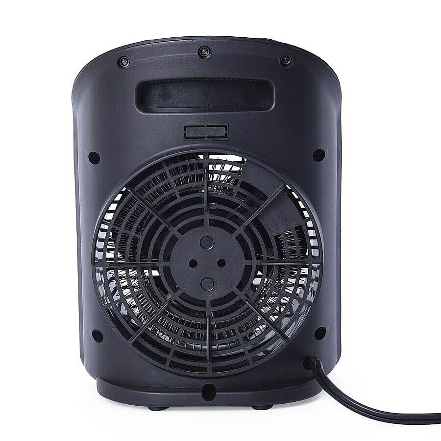 1000W/2000W Electric Fan Heater with 2 Heat and 1 Cold Speed Setting (Size 25x19x13 Cm) - Black