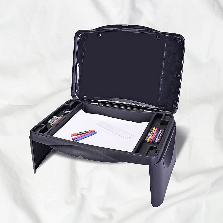 Folding Lap Desk with Storage (44.5x28x6cm) - Black