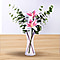Decorative Two Heads Artificial Lily with Vase - Pink