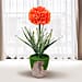 Decorative Artificial Hydrangea with Ceramic Pot (Size:10x10x34Cm) - Orange