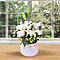 Decorative Artificial Ceramic Vase with Floral Pot (Size:21x21x58Cm) - White