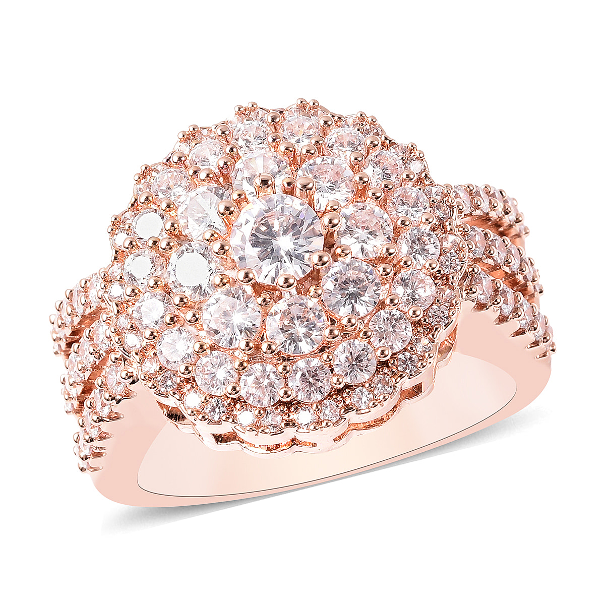 Simulated Diamond Ring in Rose Gold Tone 6021679