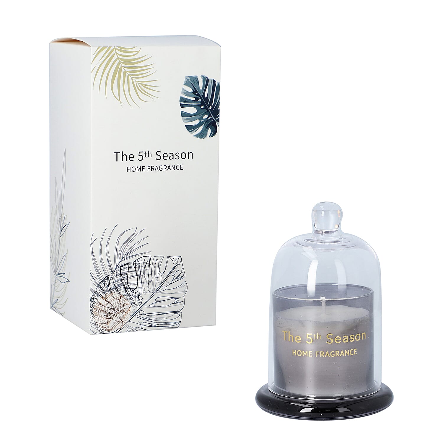 The 5th Season Scented Candle Cup with Glass Lid - Black