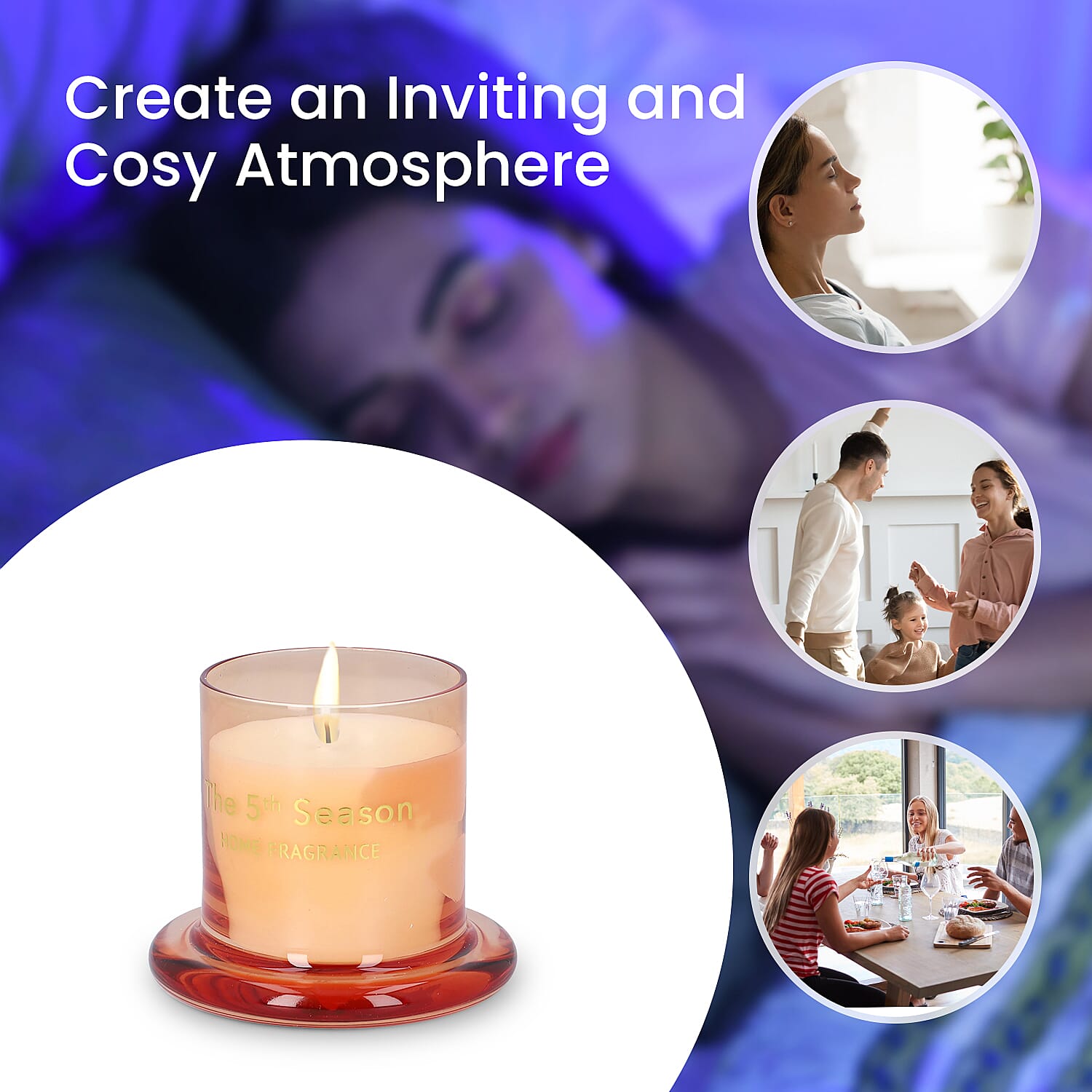 The 5th Season Scented Candle Cup with Glass Lid - Orange