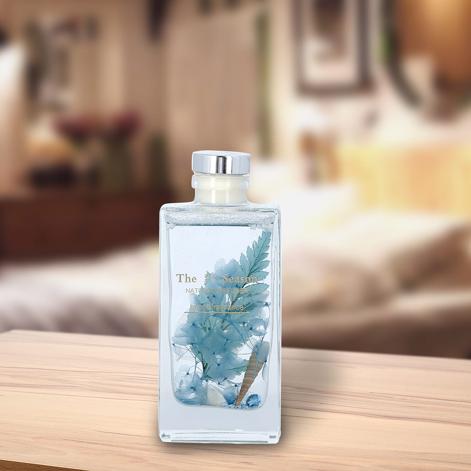The 5th Season - 150ml Perfume Bottle with Real Flowers Inside (Fragrance: French Block) -  Blue