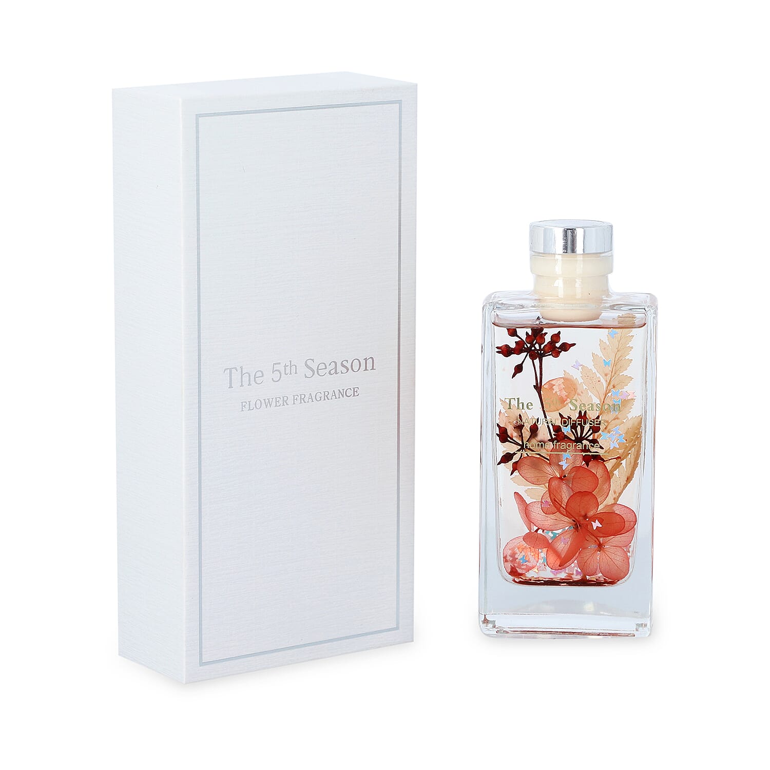 The 5th Season - 150ml Perfume Bottle with Real Flowers Inside (Fragrance: French Block) -  Brown