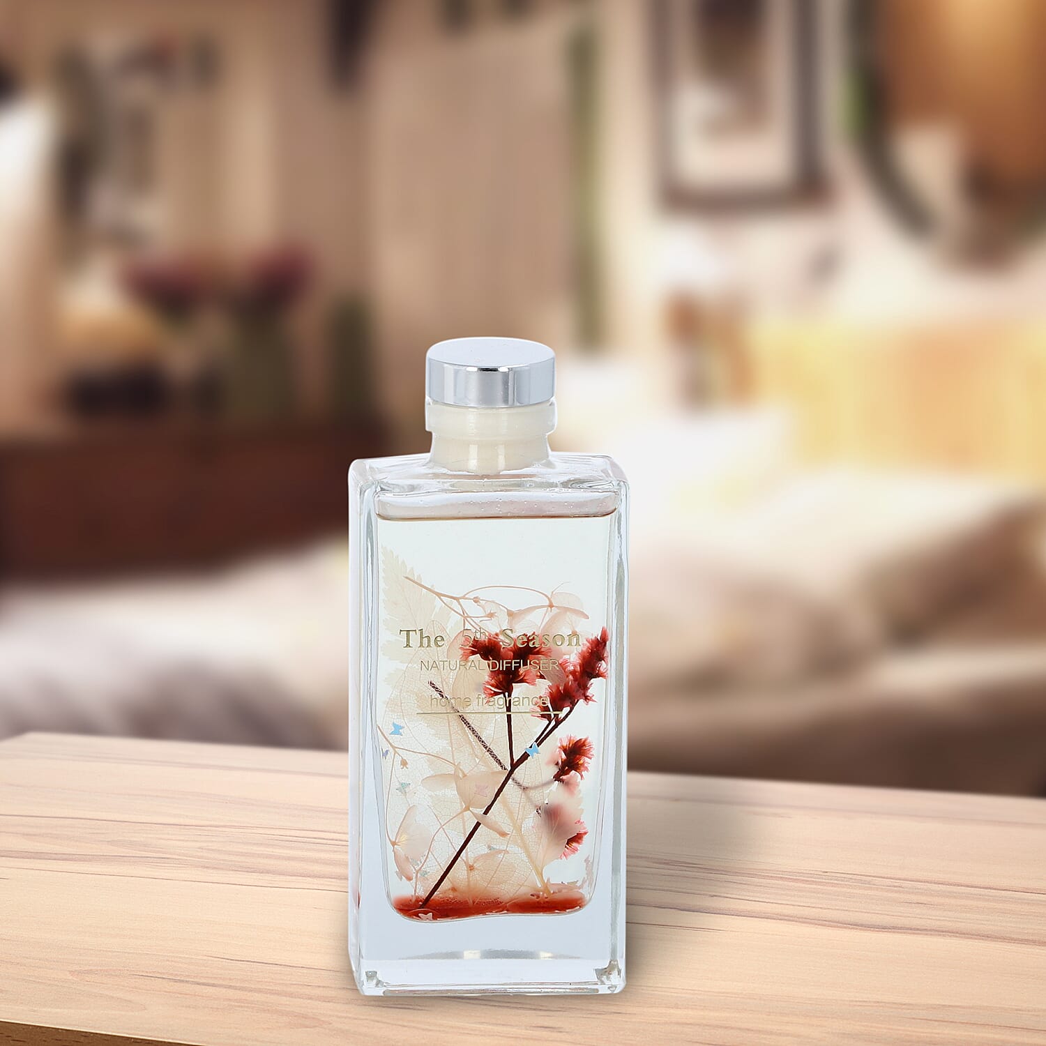 The 5th Season - 150ml Perfume Bottle with Real Flowers Inside (Fragrance: French Block) -  Pink