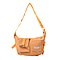 PASSAGE Yellow Colour Crossbody Bag with Flap and Slip Pockets in Front and Zipper Pocket in Back (36x11x24cm)