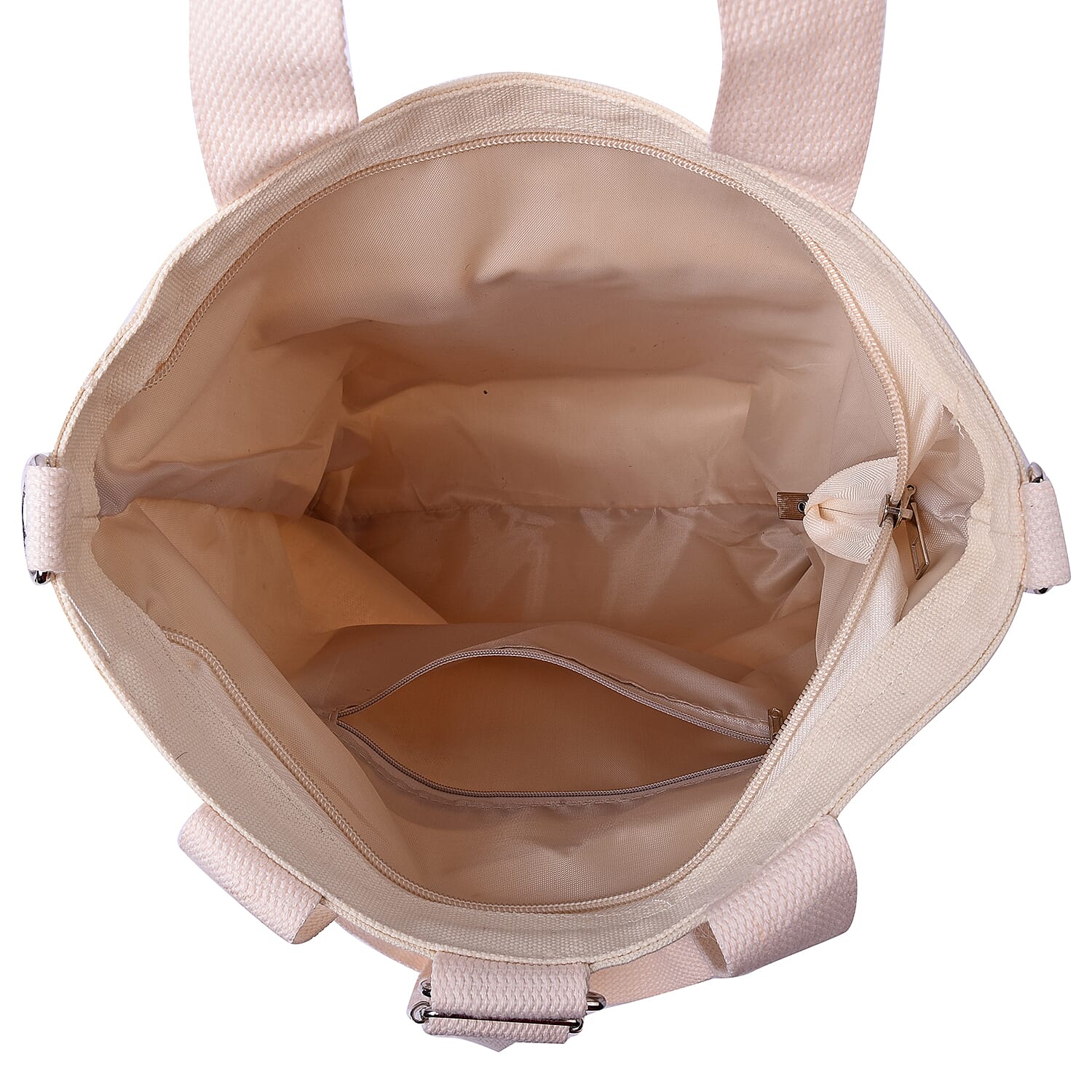 PASSAGE Off-White Colour 3-in-1 Tote Bag with Multiple Pockets(33x8x29cm)