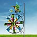 Garden Theme Hummingbird Pattern Wind Spinner with Solar Light (Size 28x7x117cm) - Green and Multi