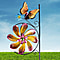 Garden Theme Butterfly Pattern Wind Spinner with Solar Light (Size 28x7x117cm) - Yellow and Multi