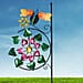 Garden Theme Dragonfly Pattern Wind Spinner with Solar Light (Size 28x7x117cm) - Blue, Yellow and Multi
