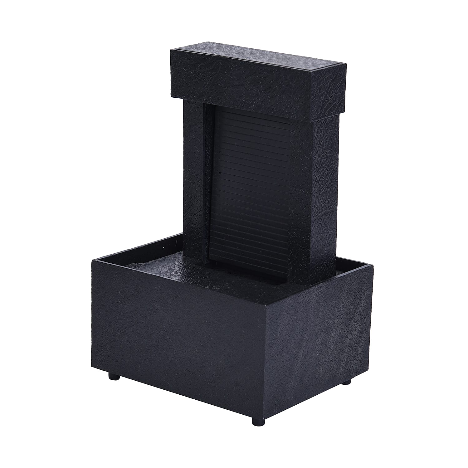 Mini Water Fountain with LED Light (Option 1) - Black (Size - 11x9x17 cm)