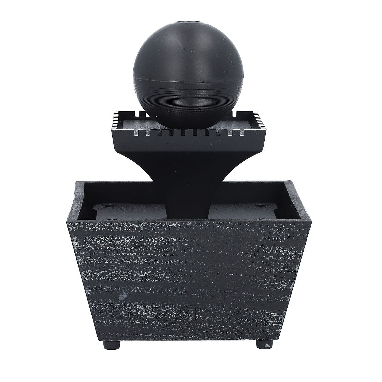 Sphere Ball Mini Water Fountain with LED Light (Size - 17x12x12cm)