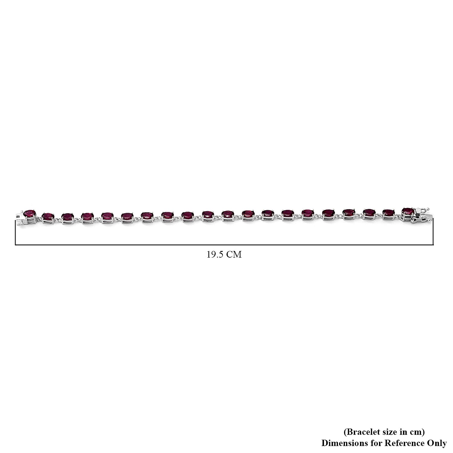 Rhodolite Garnet Bracelet (Size 7) in Rhodium Overlay Sterling Silver 10.56 Ct, Silver wt. 5.30 Gms