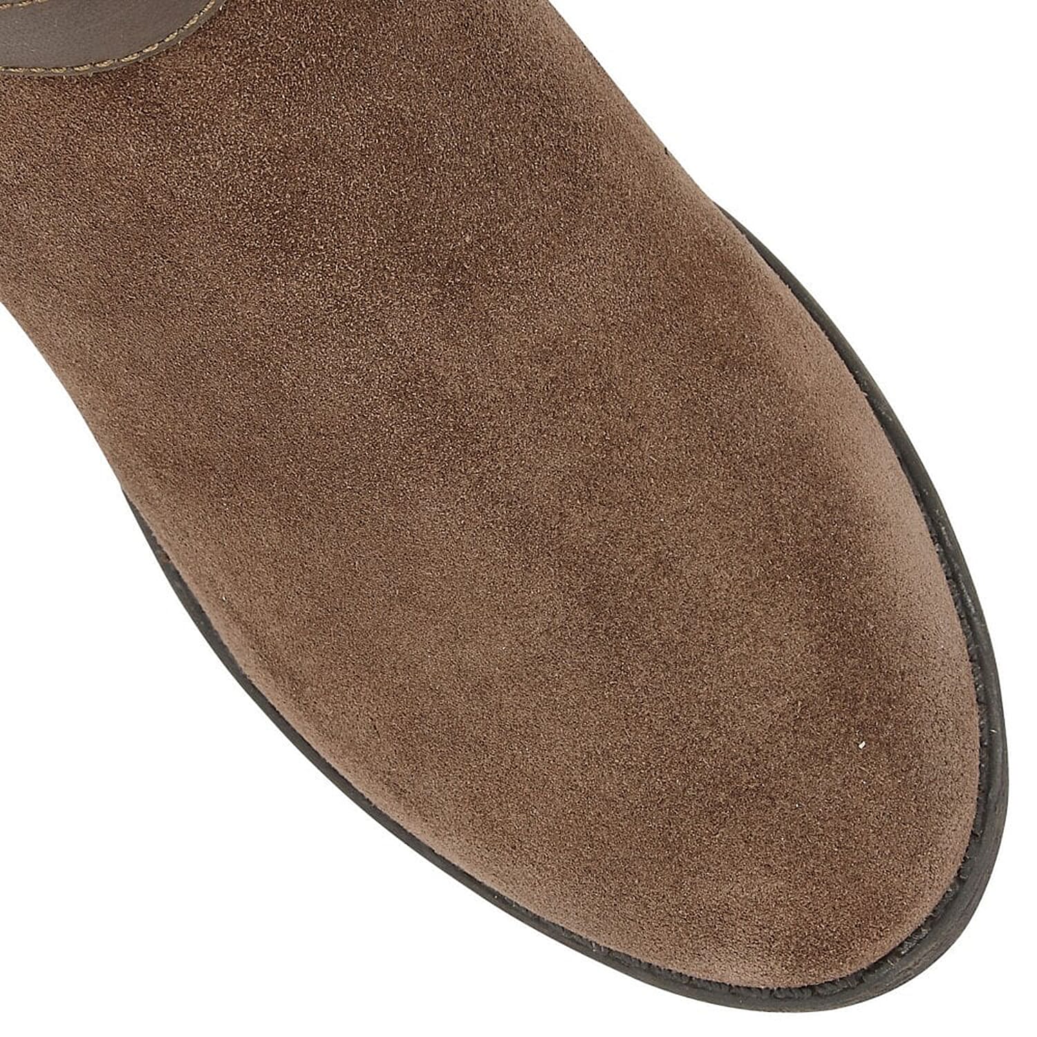 Lotus Dani Taupe Suede Ankle Boots with Wrap Around Buckle Details (Size 6)