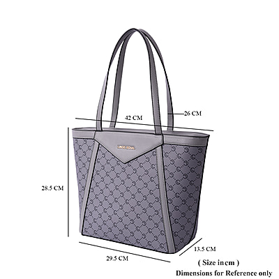 Lock Soul Grey Tote Bag with Checker Pattern