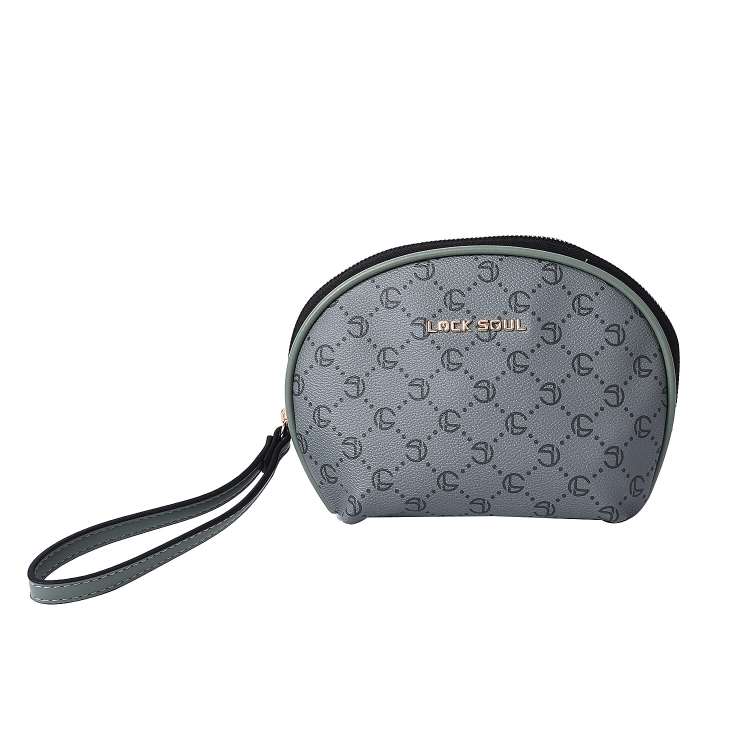 LOCK SOUL Green Cosmetic Bag with Zipper Closure