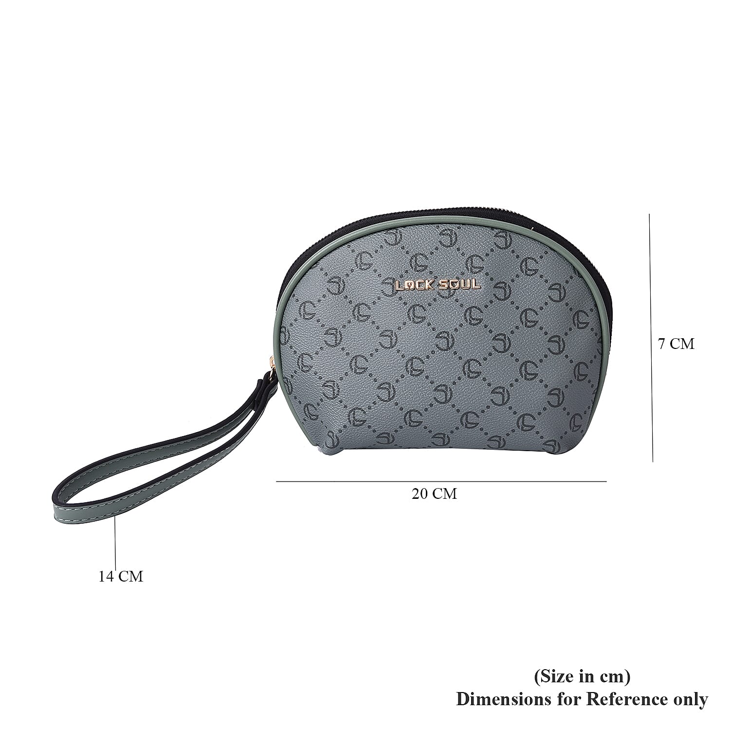 LOCK SOUL Green Cosmetic Bag with Zipper Closure