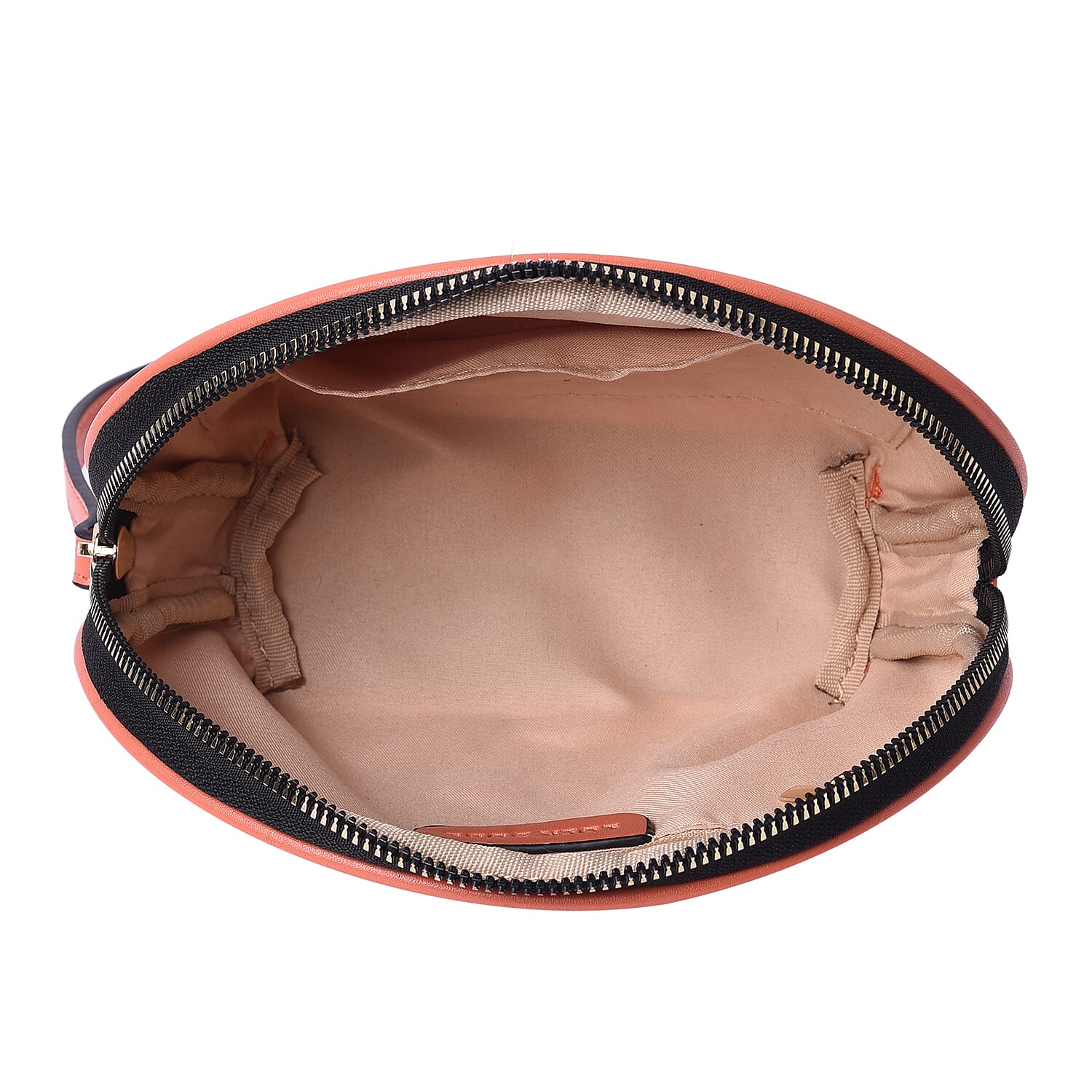 LOCK SOUL Orange Cosmetic Bag with Zipper Closure