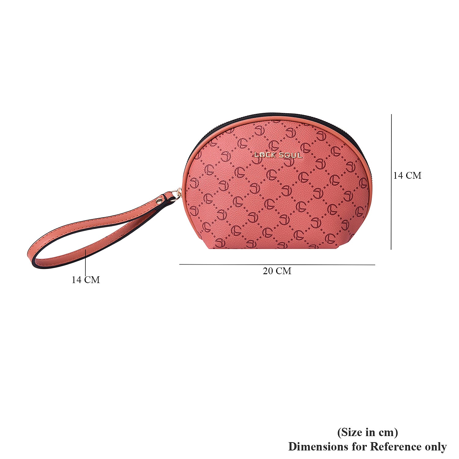 LOCK SOUL Orange Cosmetic Bag with Zipper Closure