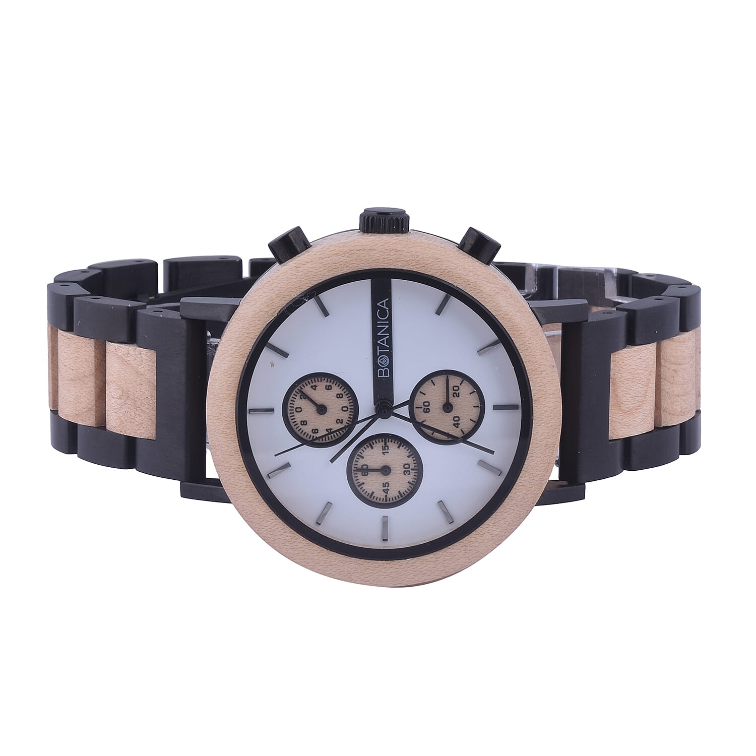 Botanica Ash Maple Wood and Stainless Steel Watch - Beige and Black