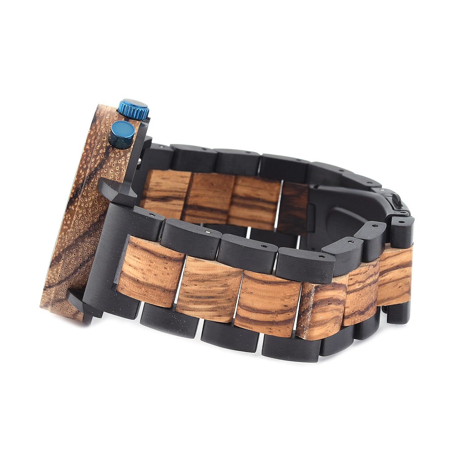 Botanica Dahlia Zebrano Wood Miyota Movement Watch - Black and Brown