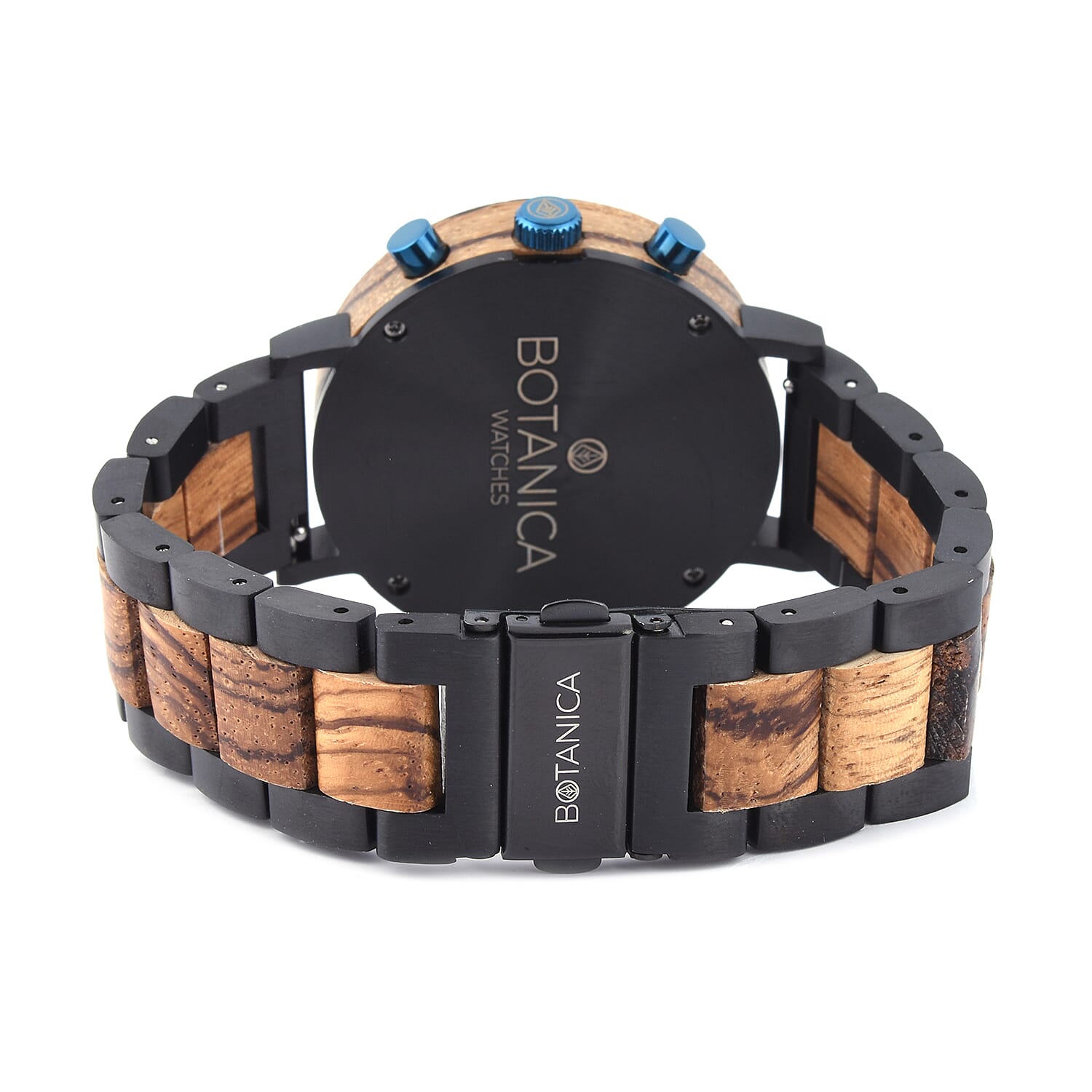 Botanica Dahlia Zebrano Wood Miyota Movement Watch - Black and Brown