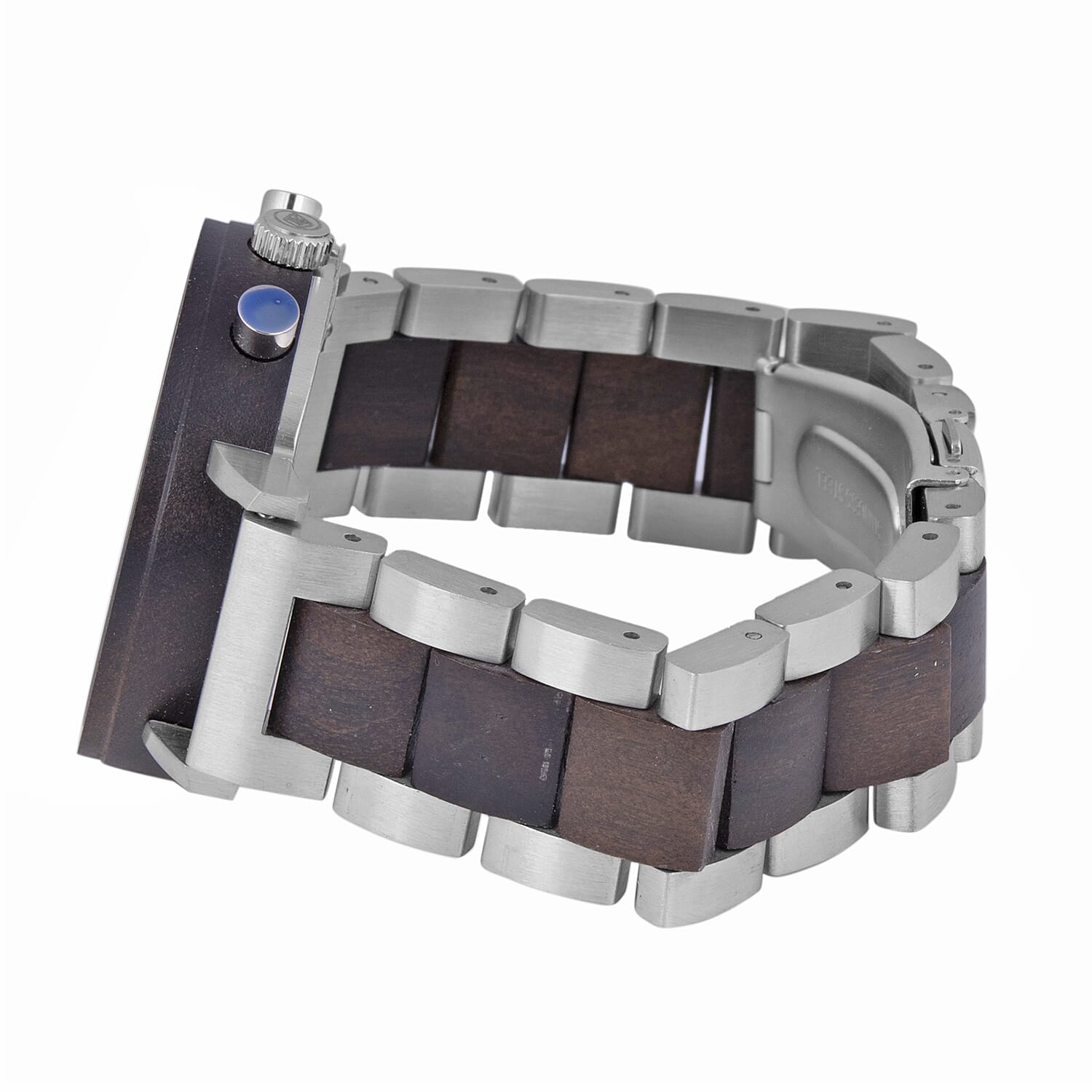 Botanica Iris Sandalwood Wood Miyota Movement Watch - Black and Grey