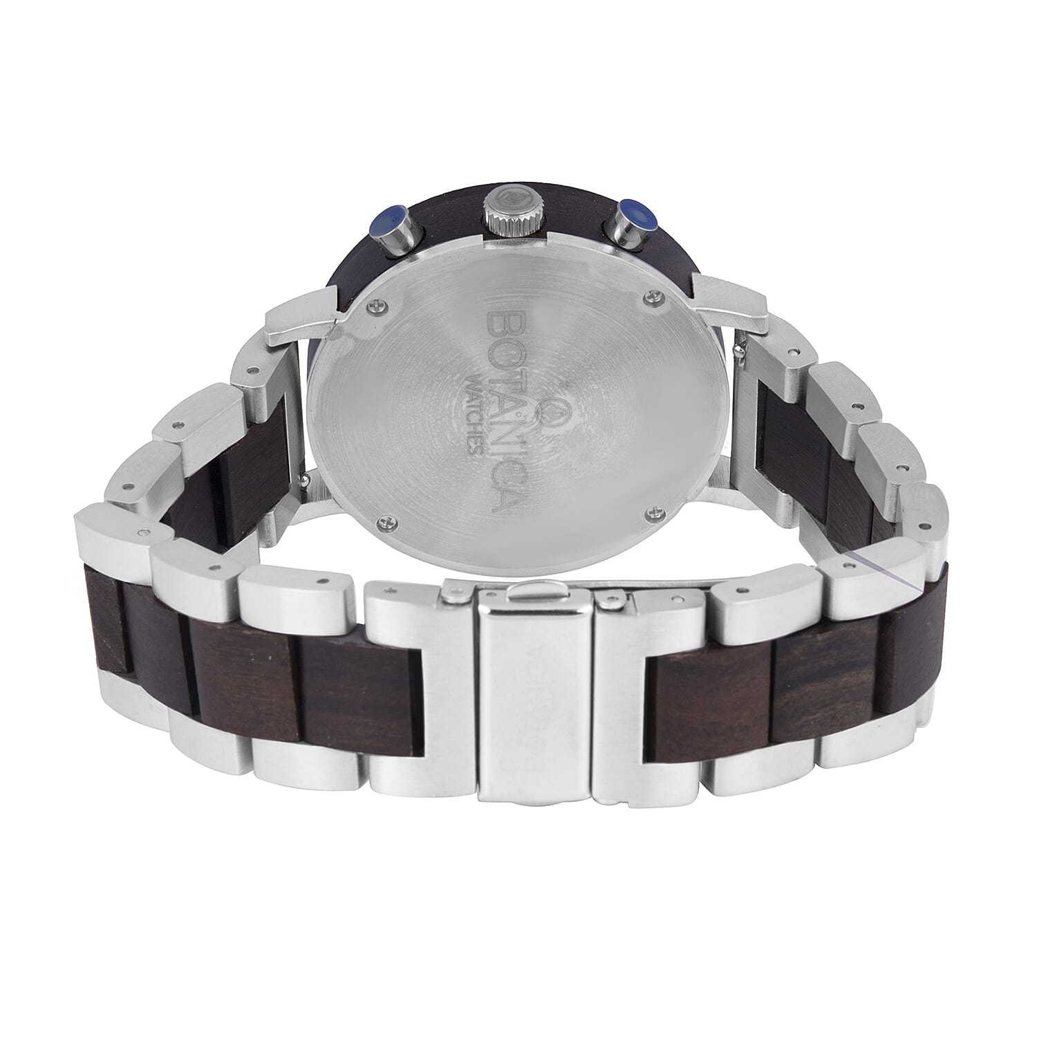 Botanica Iris Sandalwood Wood Miyota Movement Watch - Black and Grey