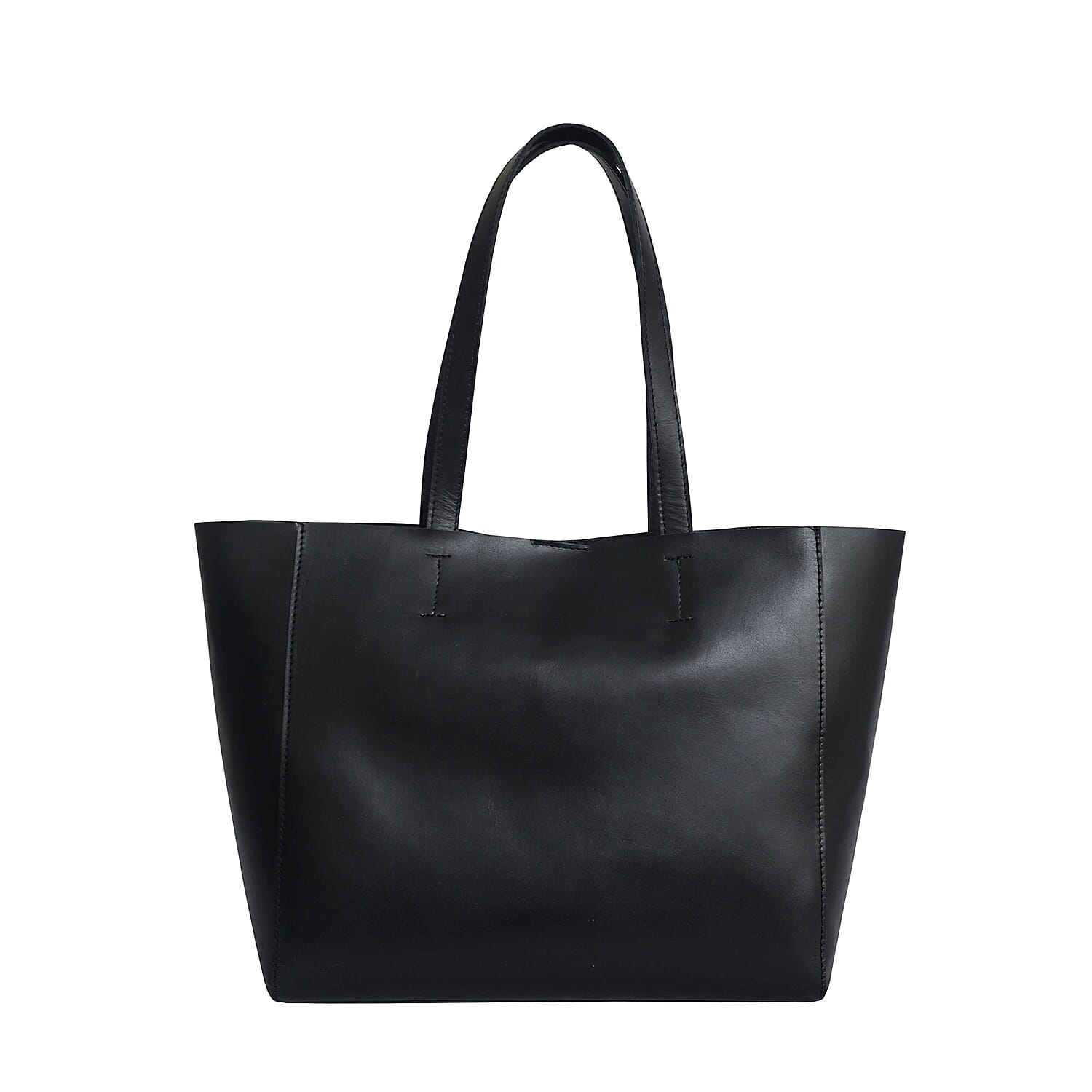 Full grain leather black tote good bag