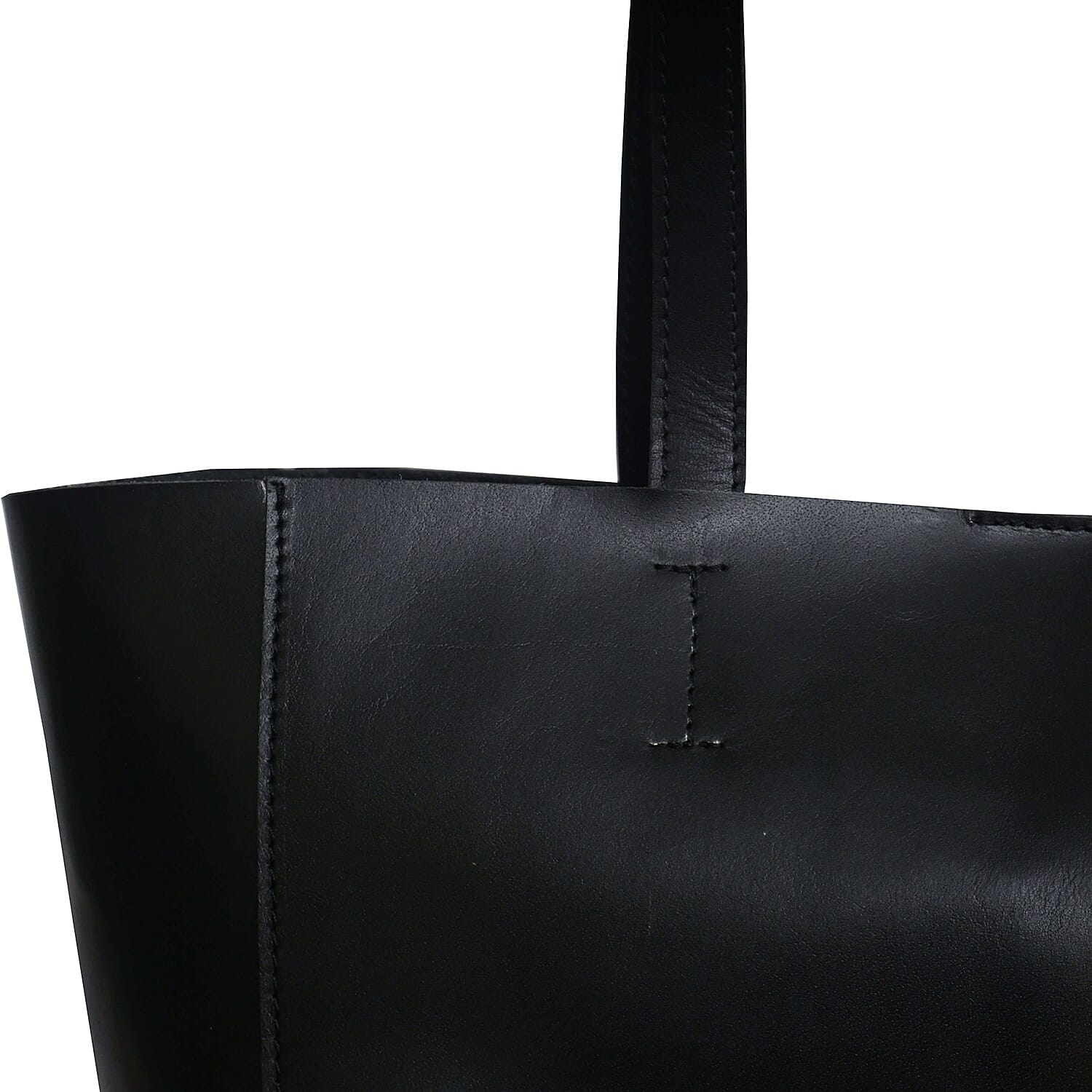 Assots London Abingdon Full Grain 100% Genuine Leather Tote Bag with Magnetic Closure (Size 32x12x28cm) - Black