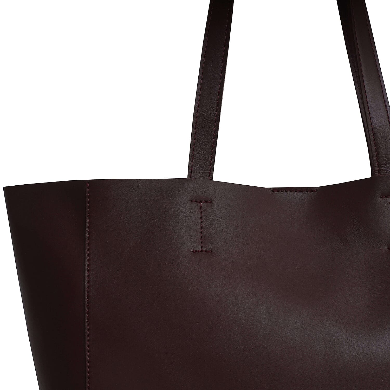 Assots London Abingdon Full Grain 100% Genuine Leather Tote Bag with Magnetic Closure (Size 32x12x28cm) - Burgundy