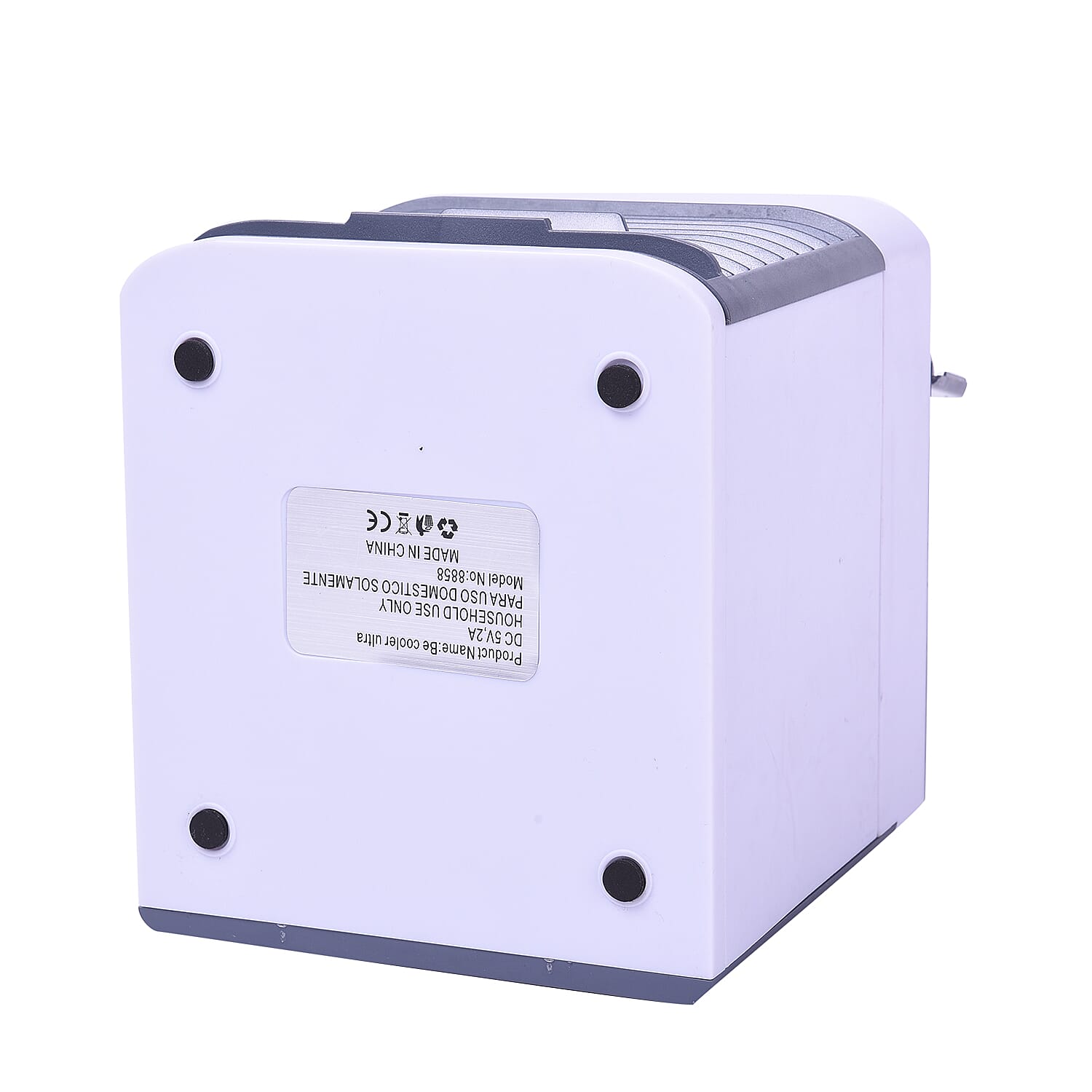 3 -In -1 Portable Air Cooler, Humidifier and Purifier with Colour Changing LED and USB Cable - White-Grey